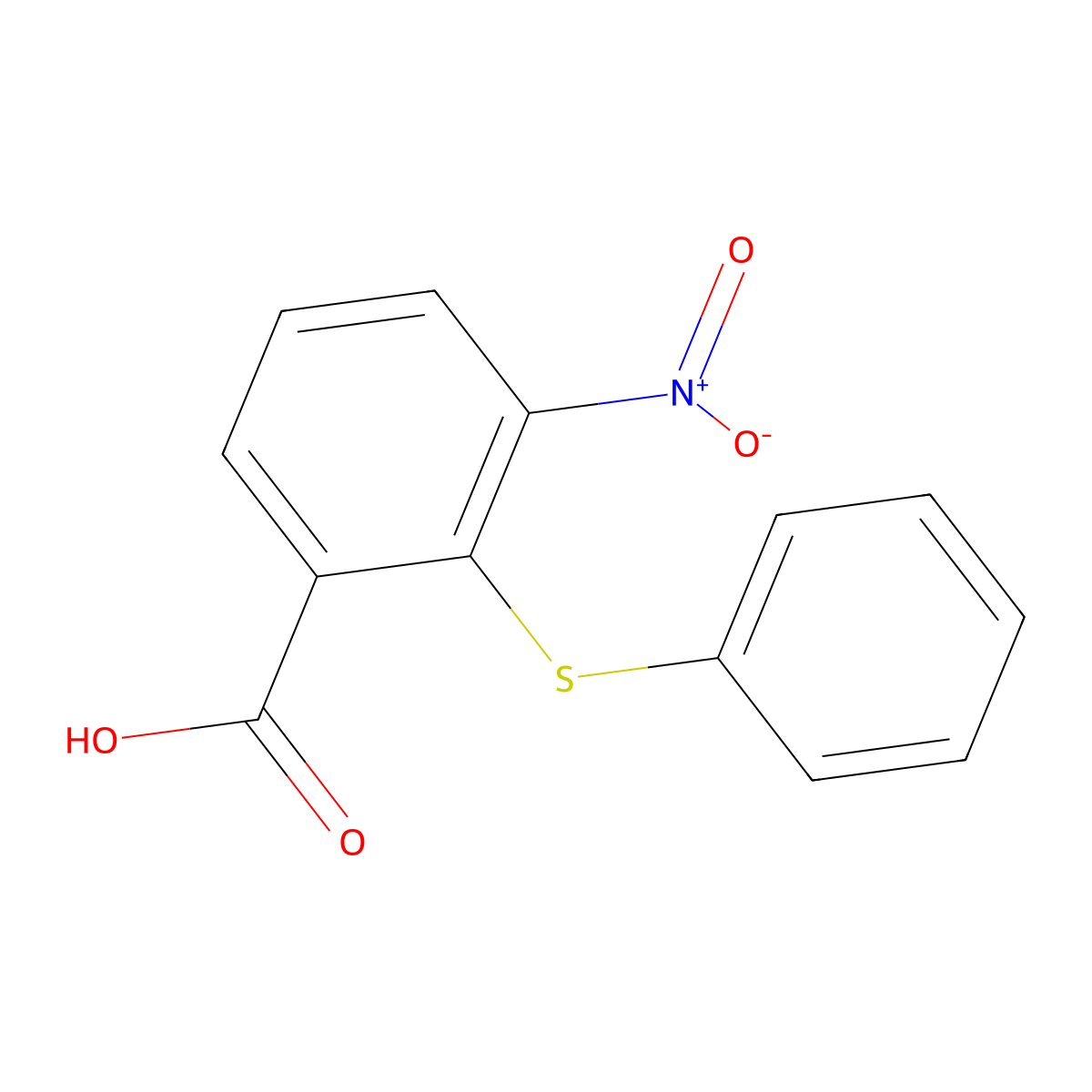 3-Nitro-2-(phenylsulfanyl)benzoic acid molecular structure, CAS 13421-12-0