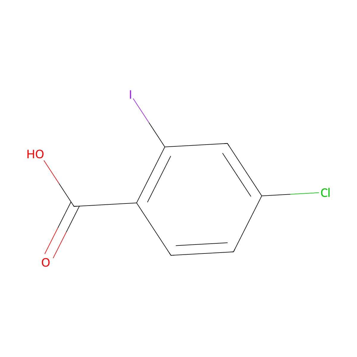 4-Chloro-2-iodobenzoic acid molecular structure, CAS 13421-13-1