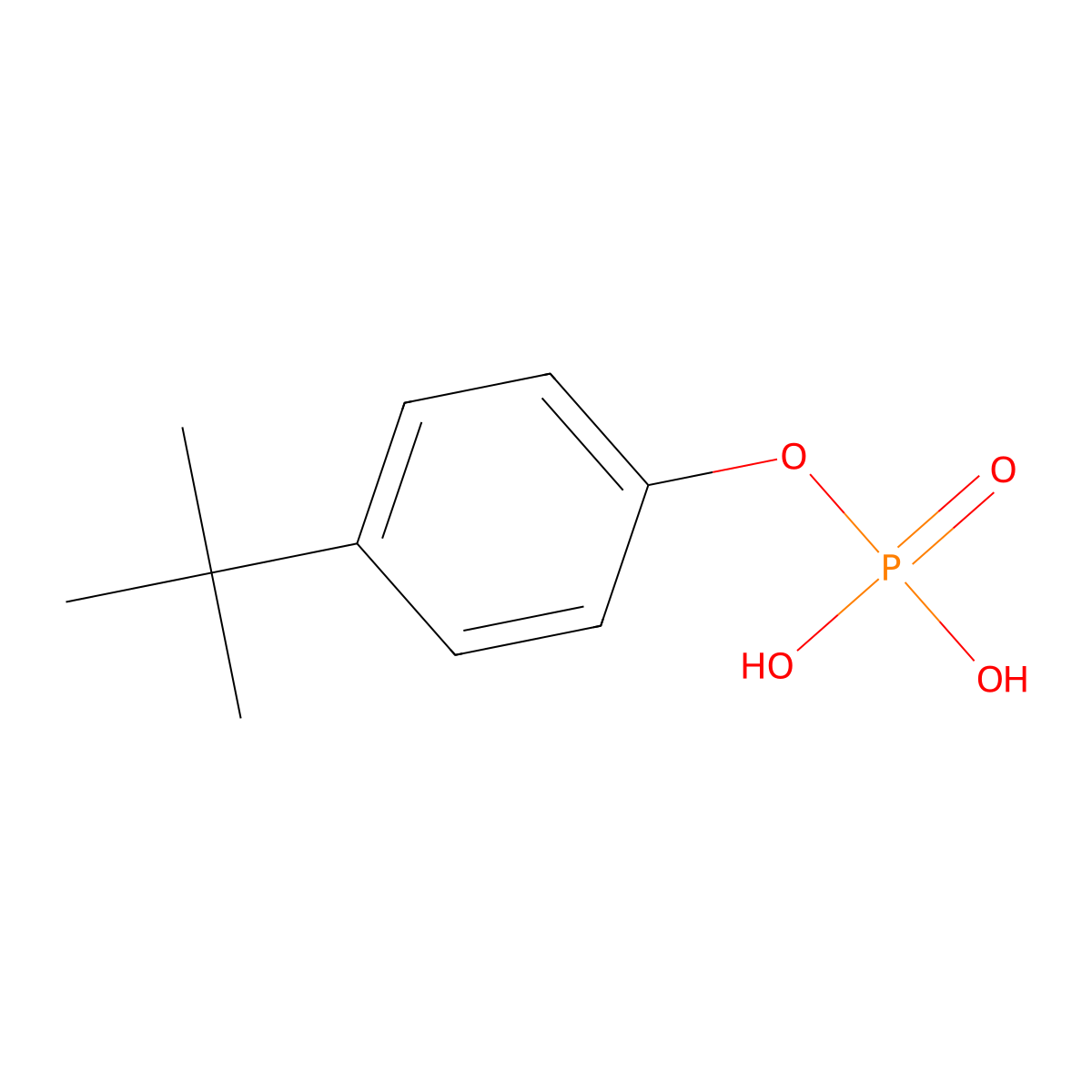 p-tert-Butylphenyl dihydrogen phosphate molecular structure, CAS 13421-39-1