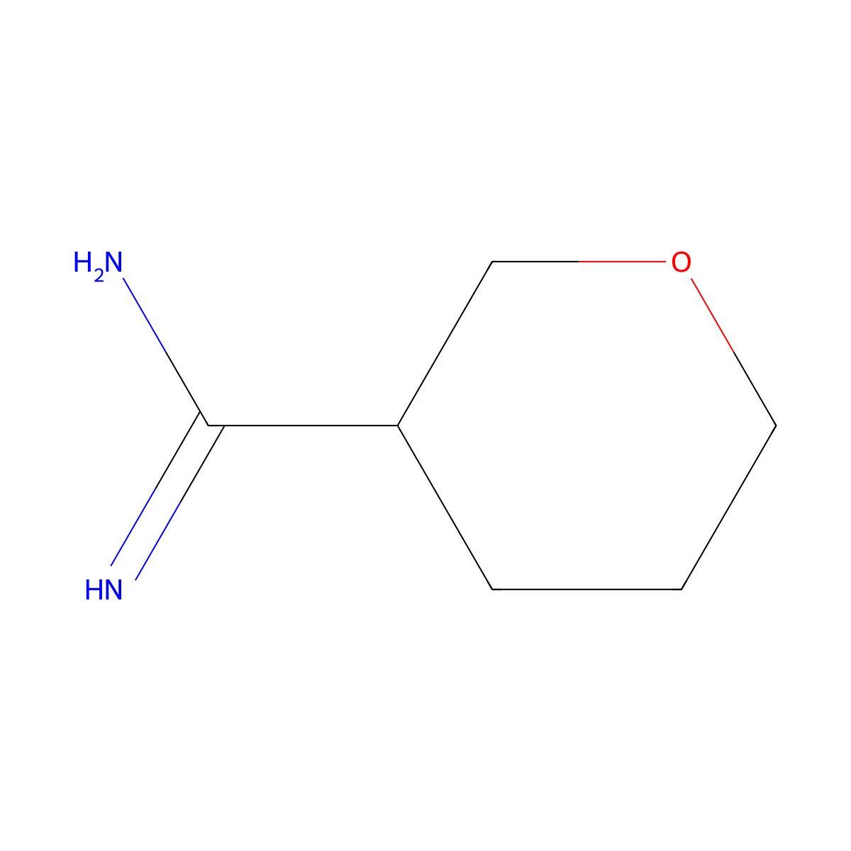 Oxane-3-carboximidamide molecular structure, CAS 1342100-76-8