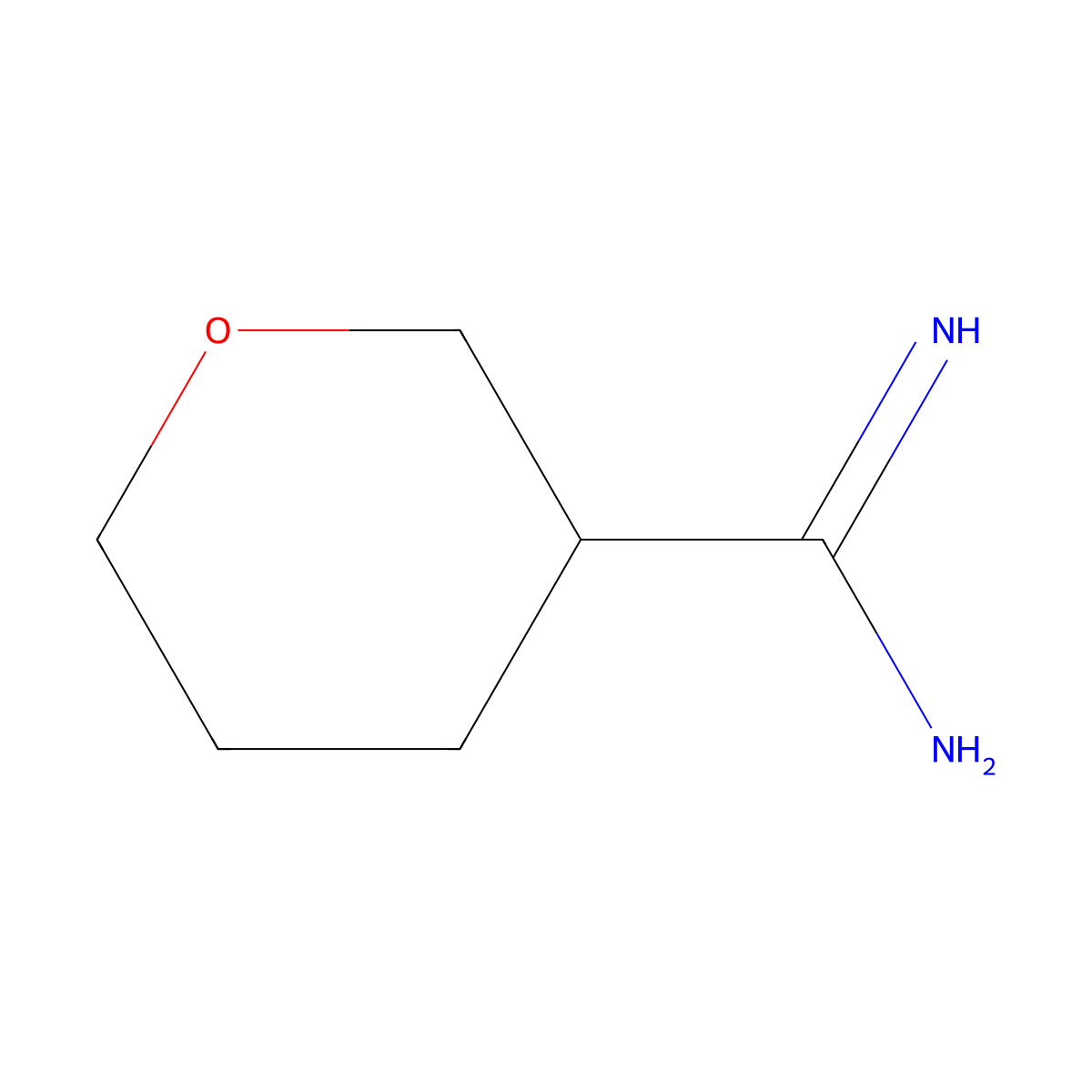 Oxane-3-carboximidamide molecular structure, CAS 1342100-76-8