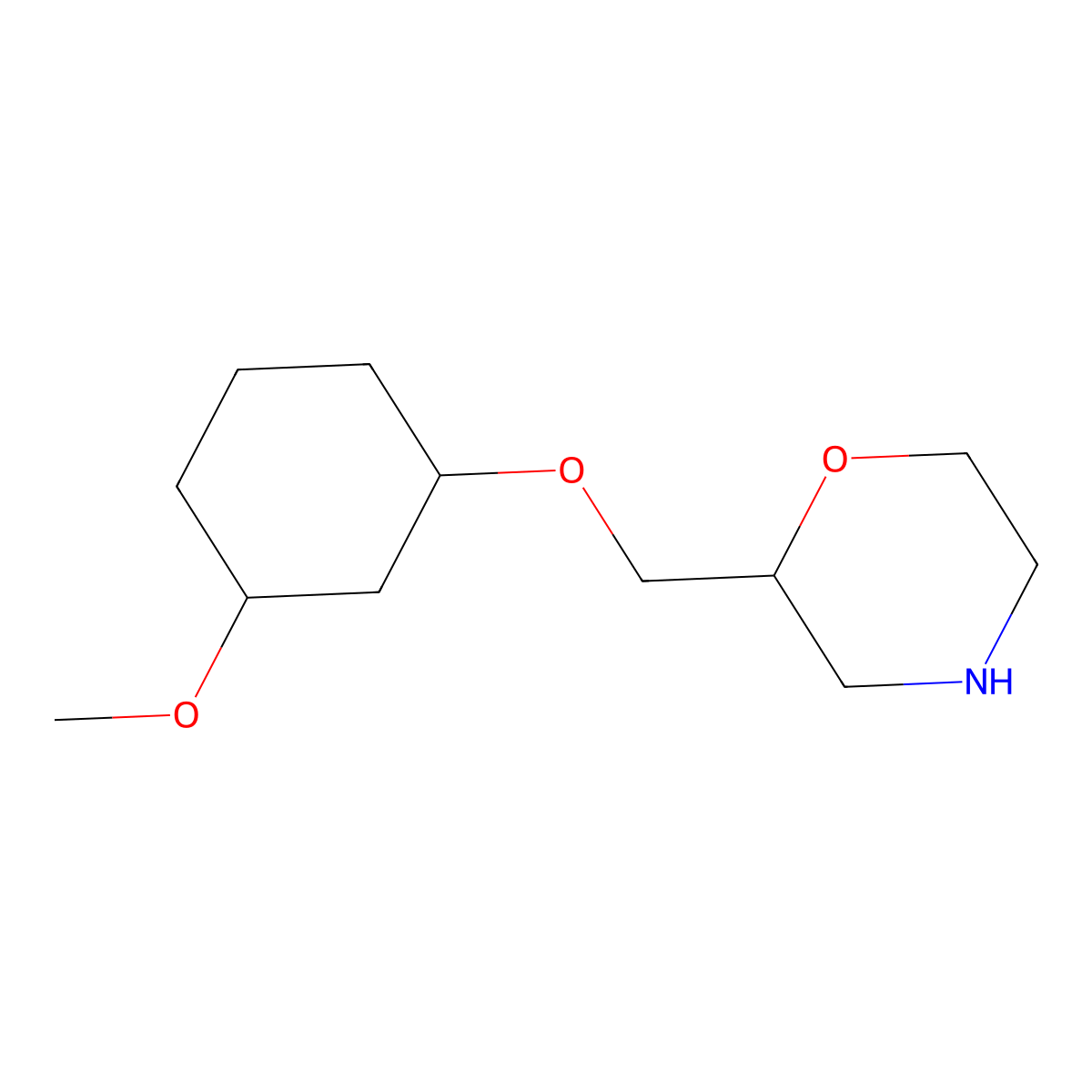 2-{[(3-Methoxycyclohexyl)oxy]methyl}morpholine molecular structure, CAS 1342102-32-2