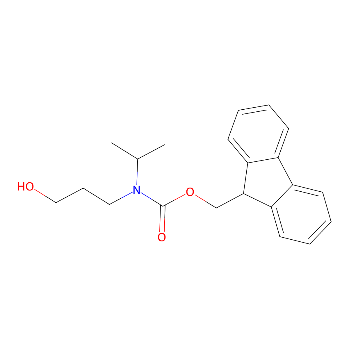(9H-fluoren-9-yl)methyl N-(3-hydroxypropyl)-N-(propan-2-yl)carbamate molecular structure, CAS 1342103-79-0