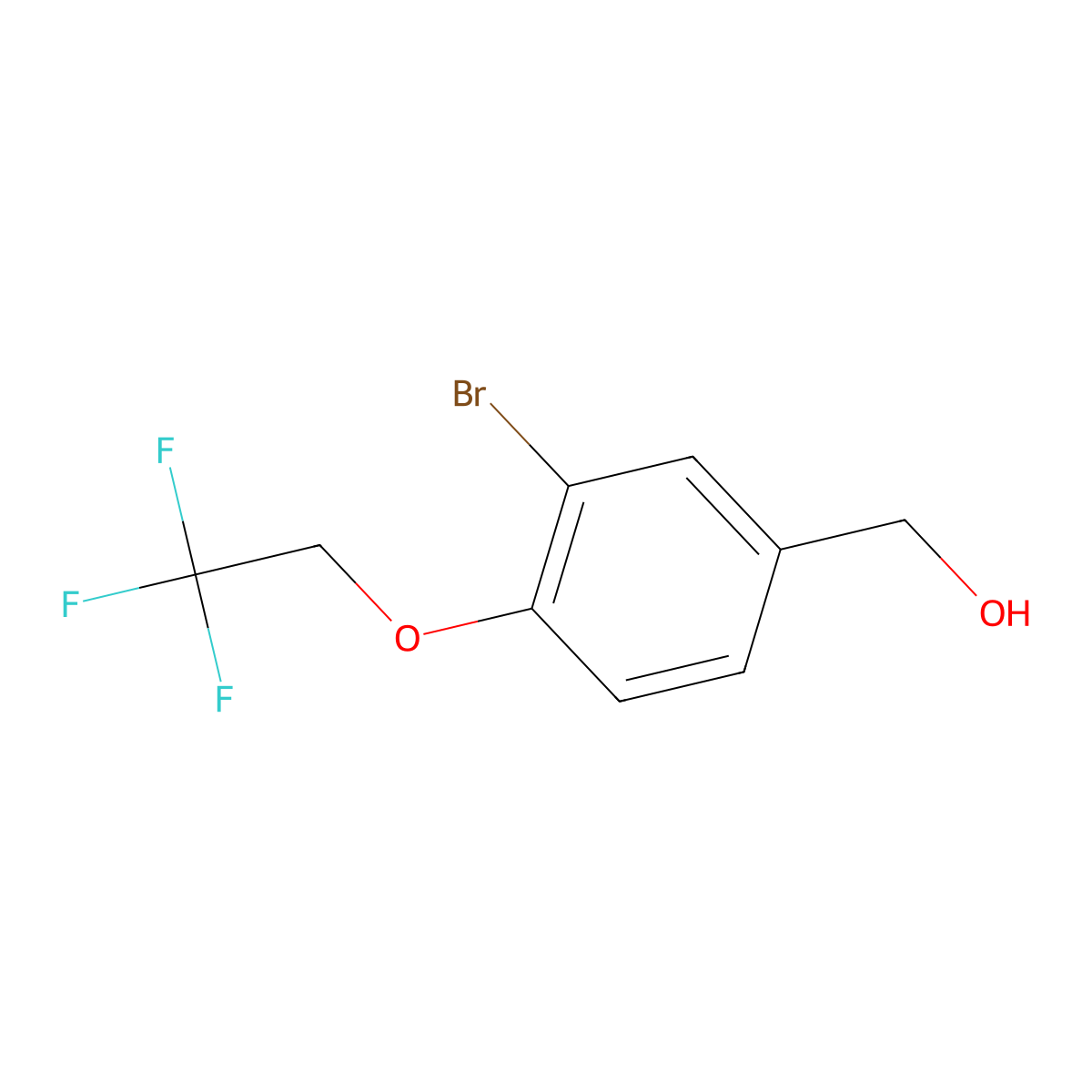 (3-Bromo-4-(2,2,2-trifluoroethoxy)phenyl)methanol molecular structure, CAS 1342107-04-3