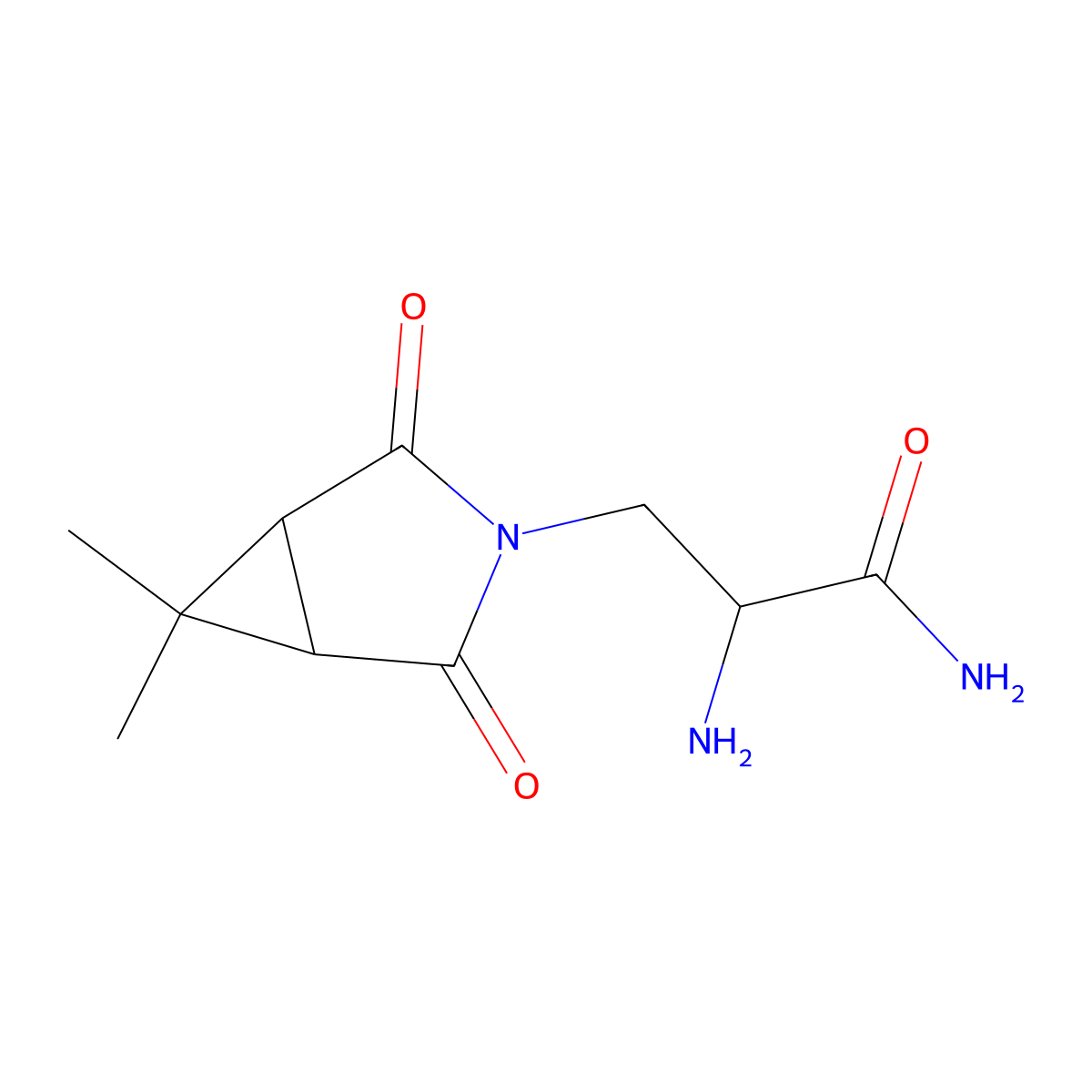 2-Amino-3-(6,6-dimethyl-2,4-dioxo-3-azabicyclo[3.1.0]hexan-3-yl)propanamide molecular structure, CAS 1342107-61-2