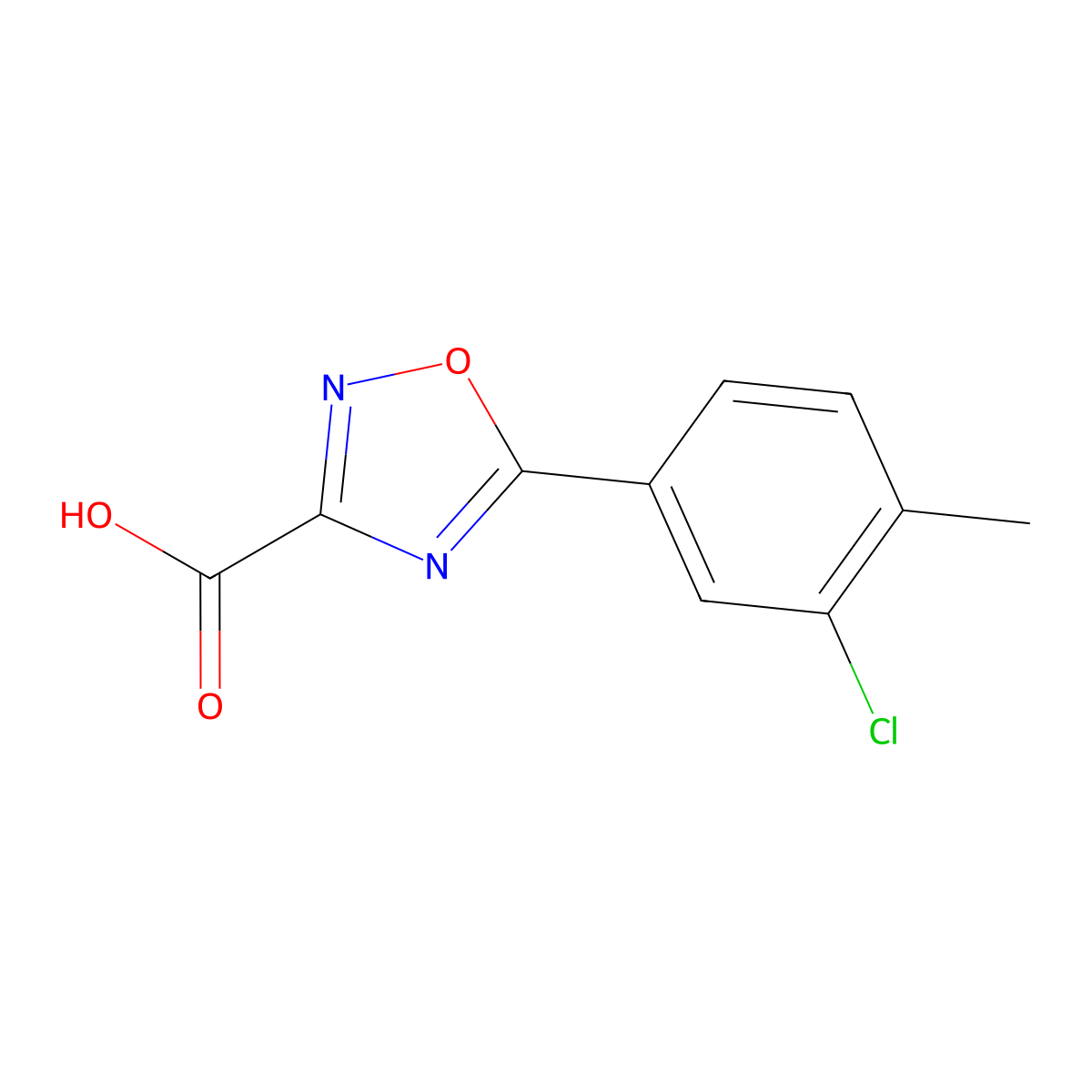5-(3-Chloro-4-methylphenyl)-1,2,4-oxadiazole-3-carboxylic acid molecular structure, CAS 1342109-95-8