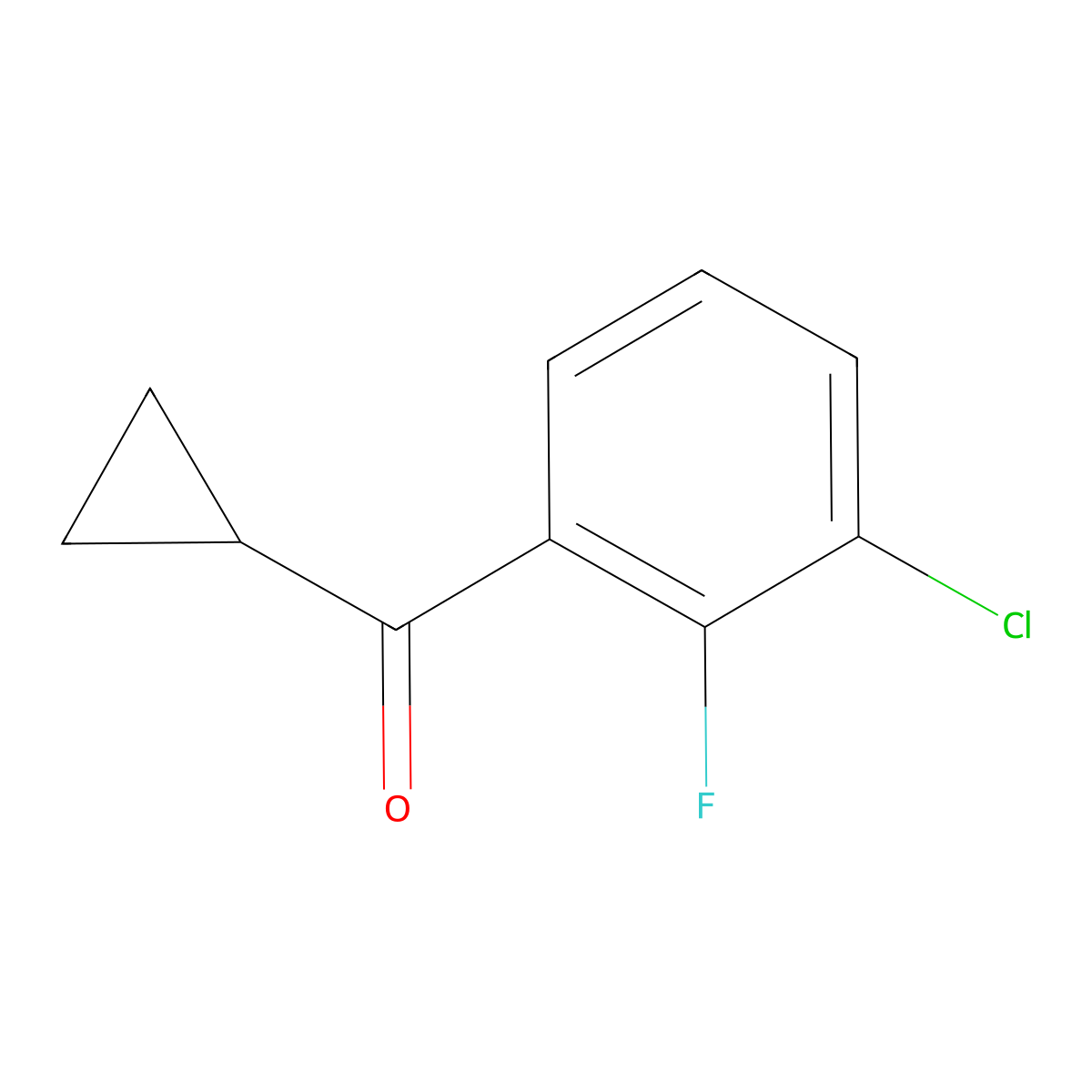 (3-Chloro-2-fluorophenyl)(cyclopropyl)methanone molecular structure, CAS 1342111-40-3