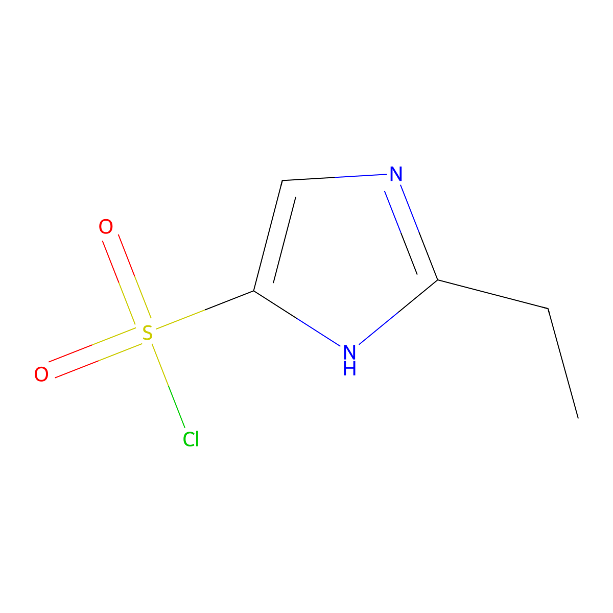 2-ethyl-1H-imidazole-4-sulfonyl chloride molecular structure, CAS 1342111-54-9