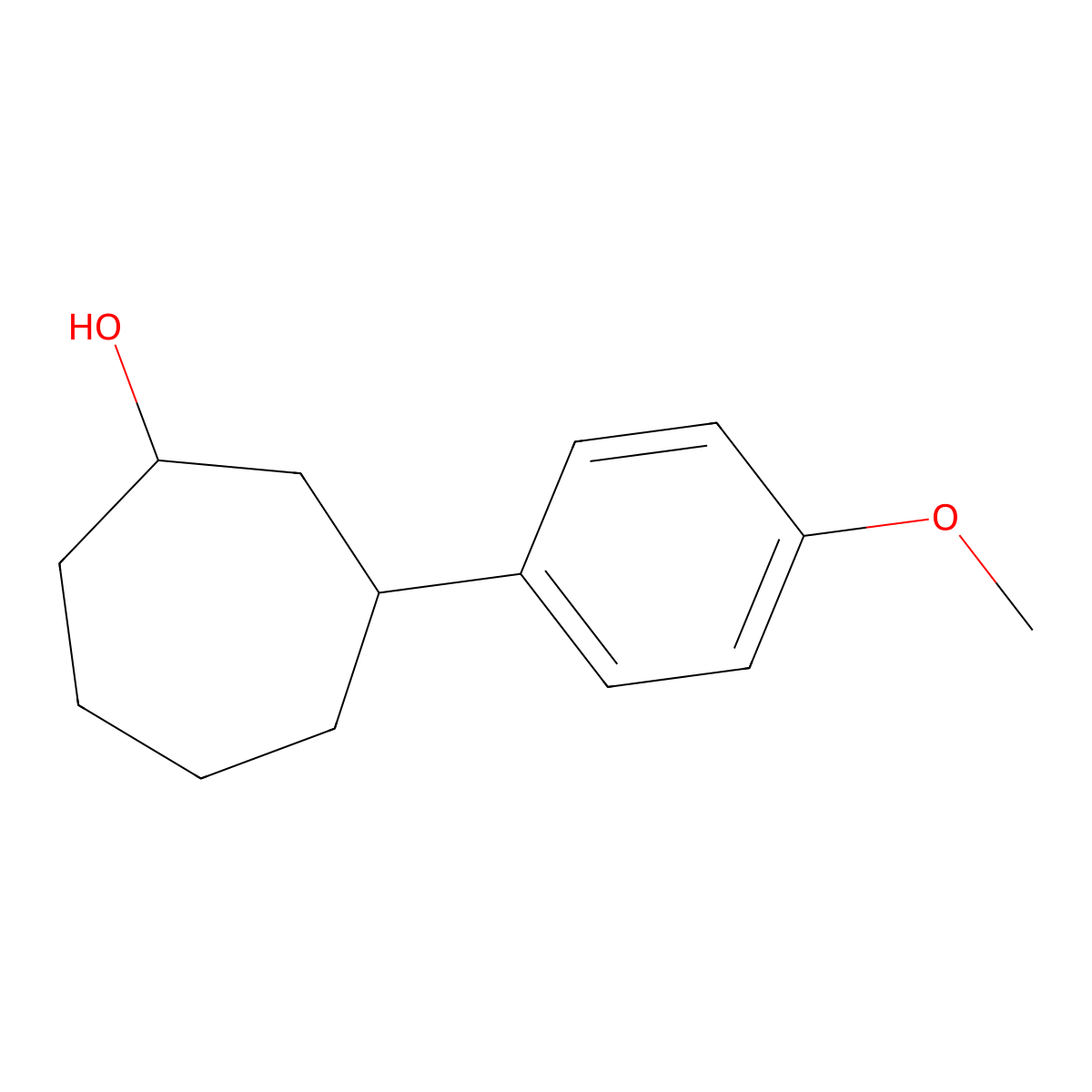 3-(4-Methoxyphenyl)cycloheptan-1-ol molecular structure, CAS 1342111-69-6