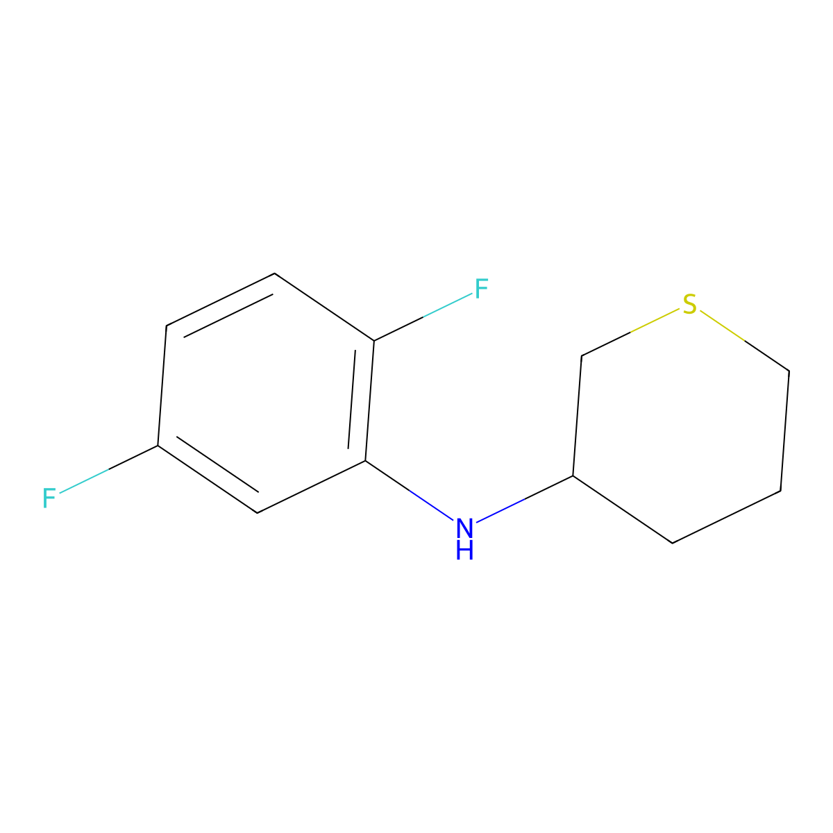 N-(2,5-difluorophenyl)thian-3-amine molecular structure, CAS 1342111-96-9