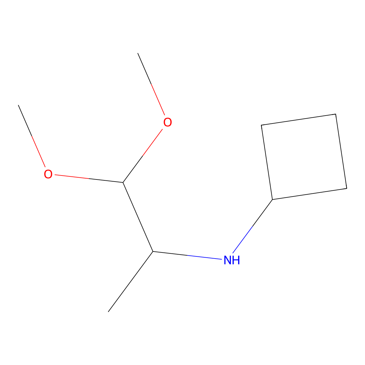 N-(1,1-dimethoxypropan-2-yl)cyclobutanamine molecular structure, CAS 1342112-67-7