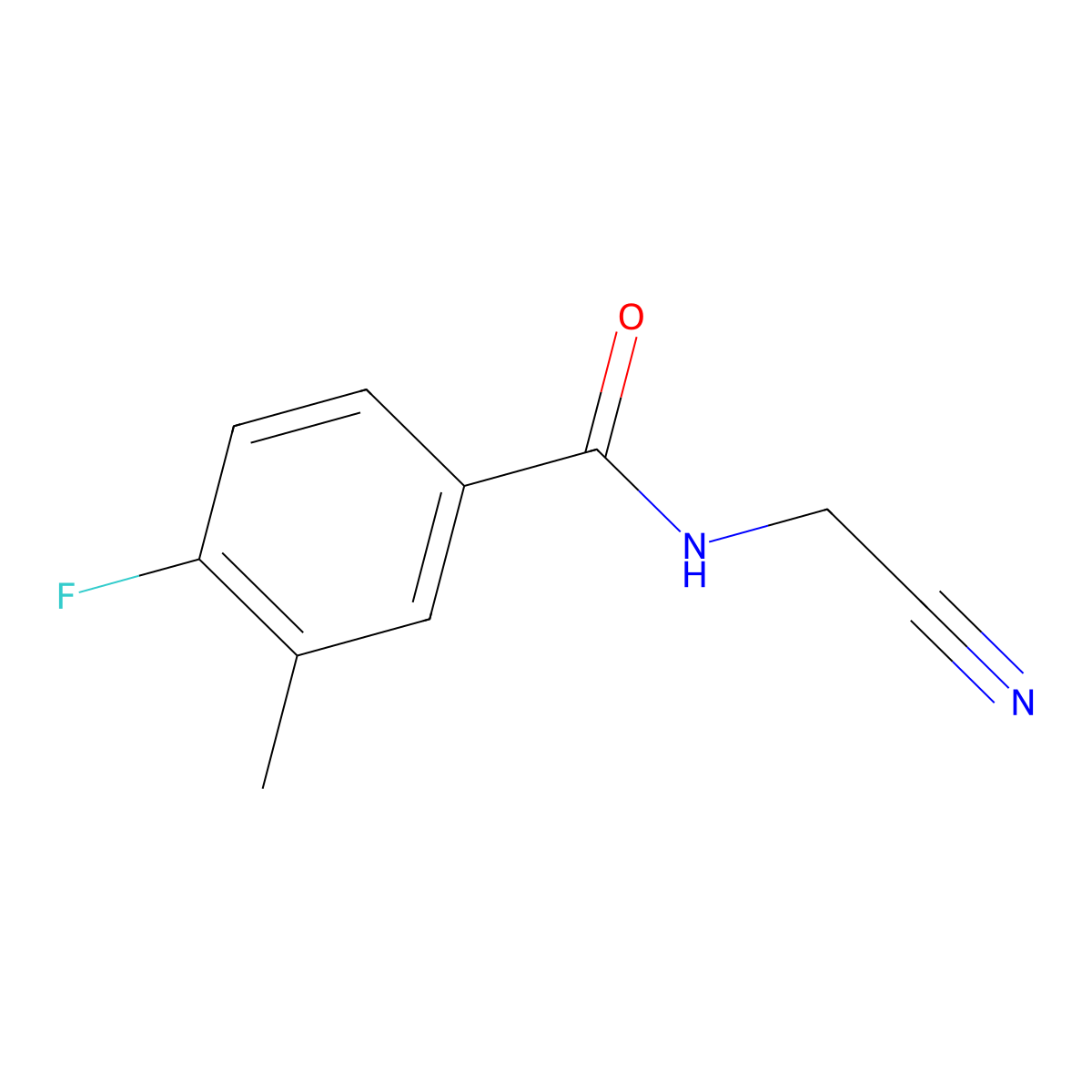 N-(cyanomethyl)-4-fluoro-3-methylbenzamide molecular structure, CAS 1342116-15-7