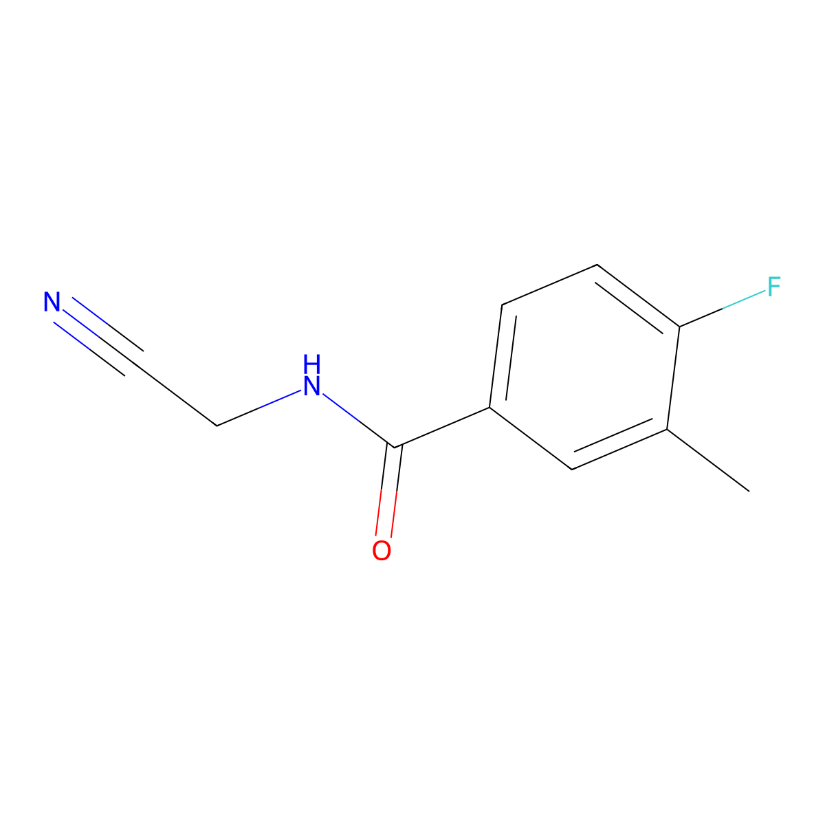 N-(cyanomethyl)-4-fluoro-3-methylbenzamide molecular structure, CAS 1342116-15-7