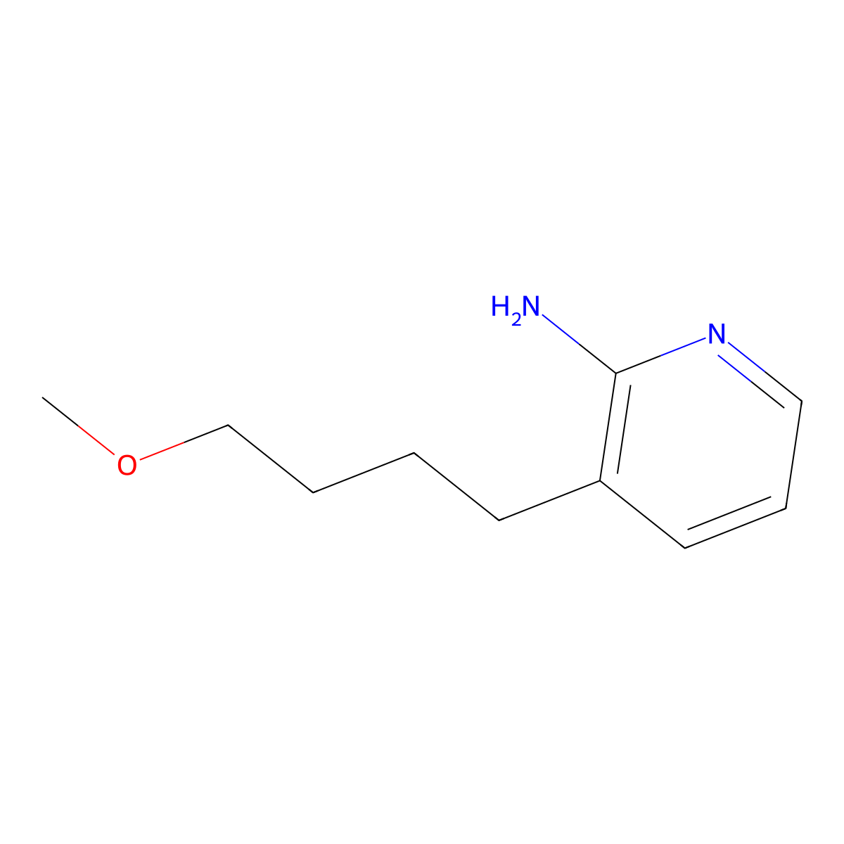 3-(4-Methoxybutyl)pyridin-2-amine molecular structure, CAS 1342119-06-5