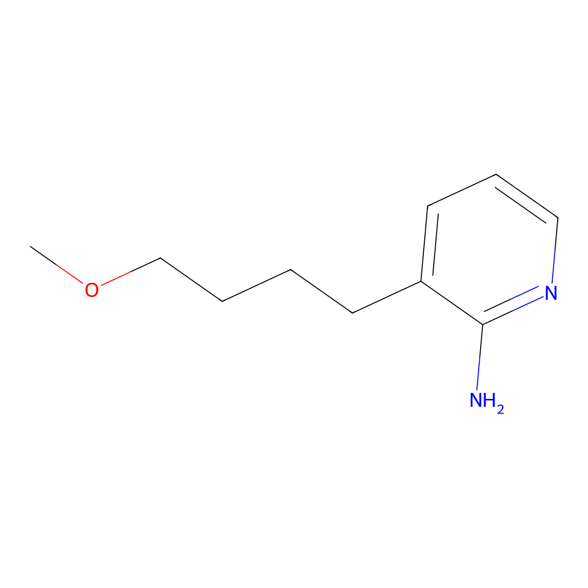3-(4-Methoxybutyl)pyridin-2-amine molecular structure, CAS 1342119-06-5