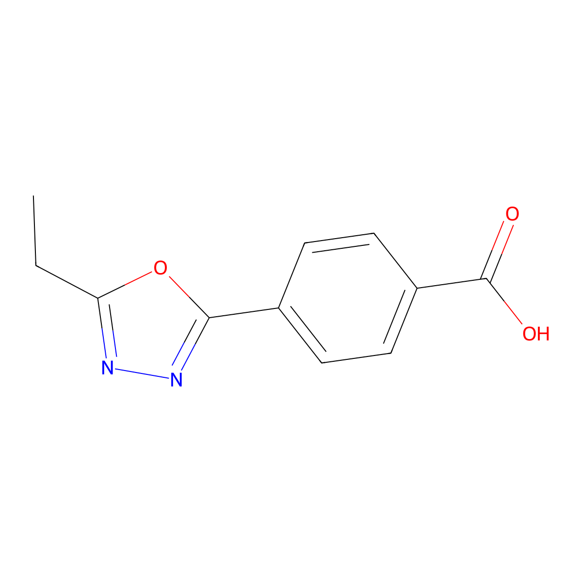 4-(5-Ethyl-1,3,4-oxadiazol-2-yl)benzoic acid molecular structure, CAS 1342121-06-5