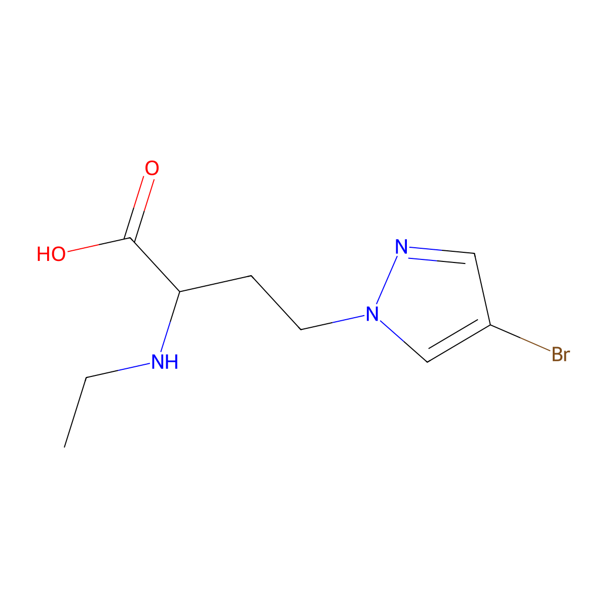 4-(4-Bromo-1h-pyrazol-1-yl)-2-(ethylamino)butanoic acid molecular structure, CAS 1342123-94-7
