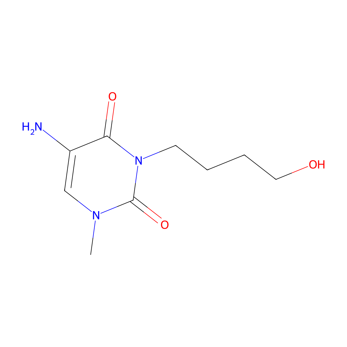 5-Amino-3-(4-hydroxybutyl)-1-methylpyrimidine-2,4(1h,3h)-dione molecular structure, CAS 1342124-03-1