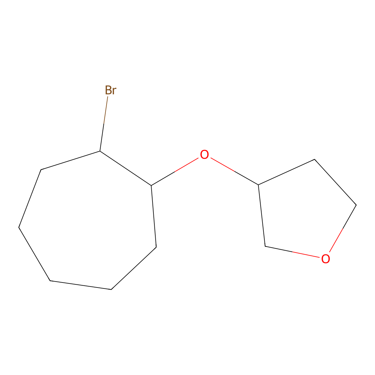 3-[(2-Bromocycloheptyl)oxy]oxolane molecular structure, CAS 1342126-28-6