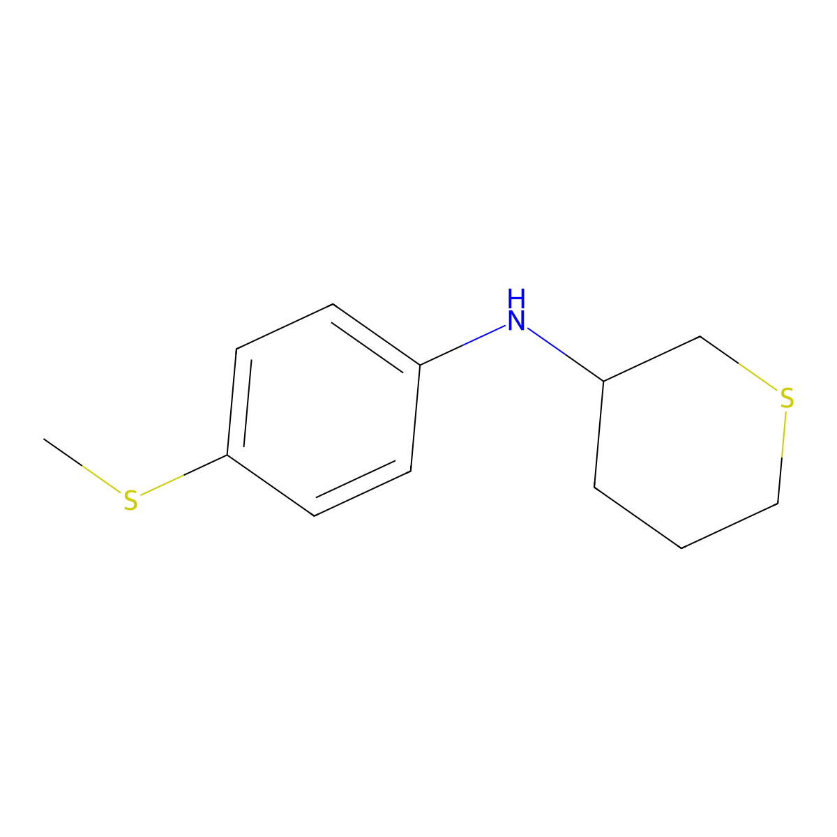 N-(4-(Methylthio)phenyl)tetrahydro-2H-thiopyran-3-amine molecular structure, CAS 1342126-59-3