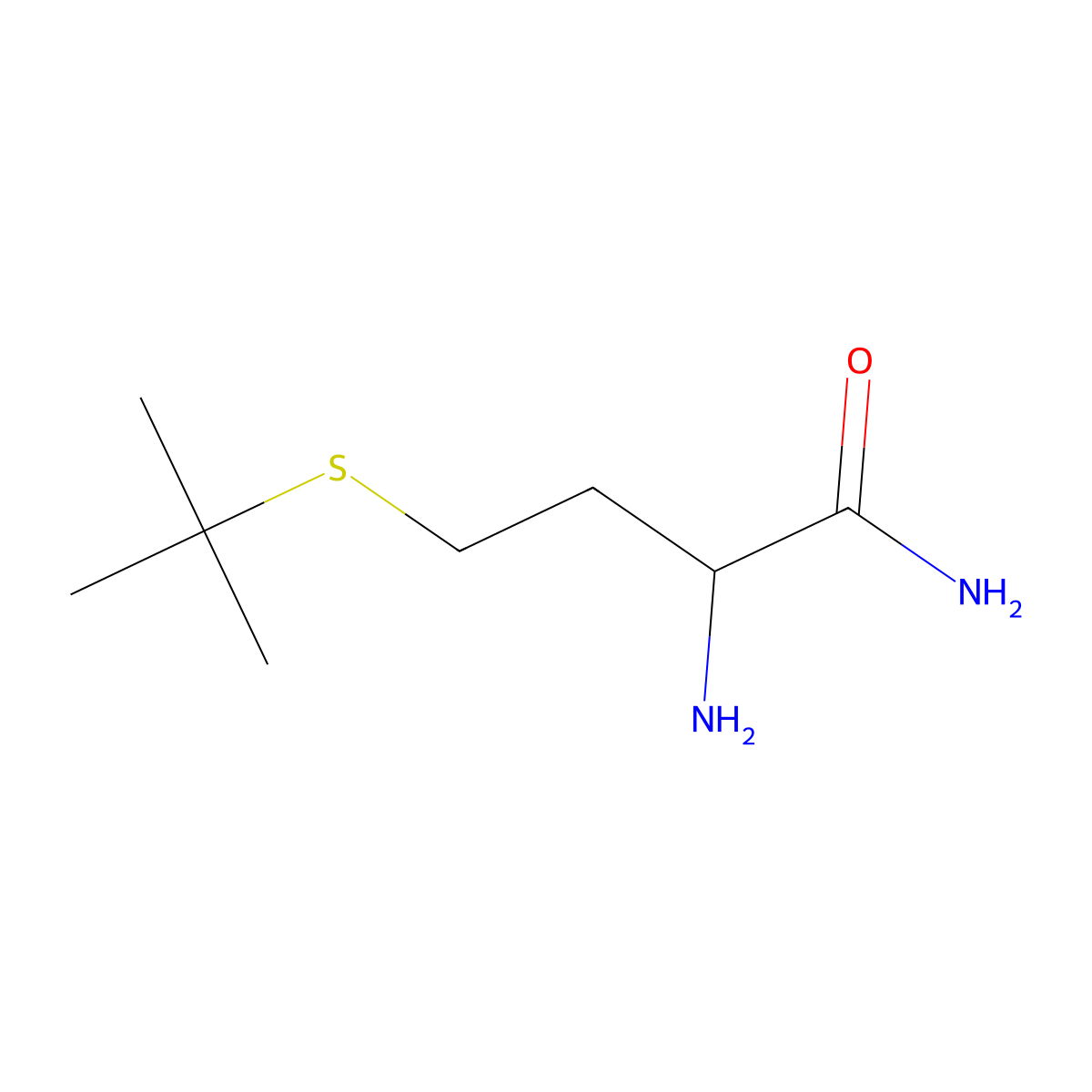 2-Amino-4-(tert-butylthio)butanamide molecular structure, CAS 1342127-93-8