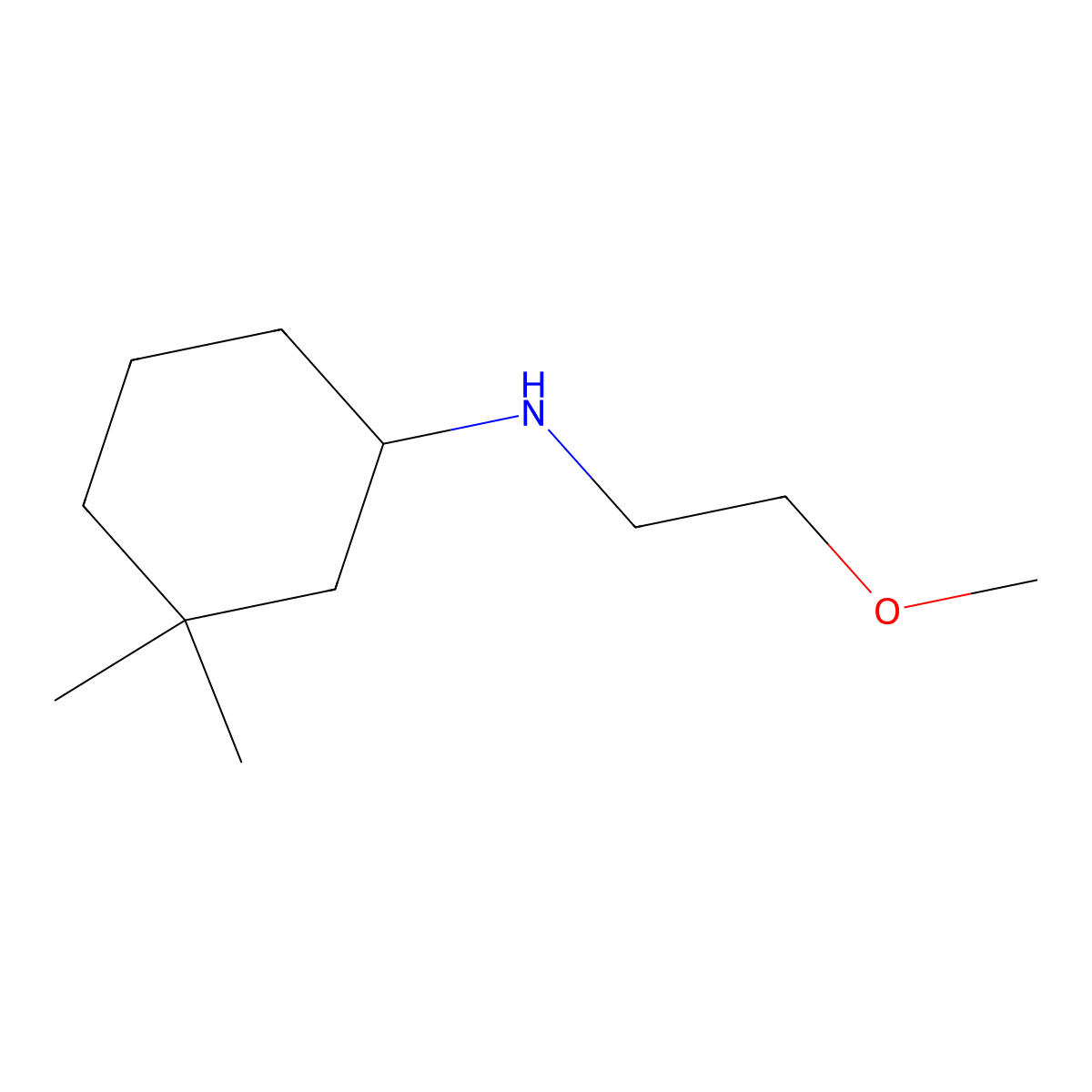N-(2-methoxyethyl)-3,3-dimethylcyclohexan-1-amine molecular structure, CAS 1342129-53-6