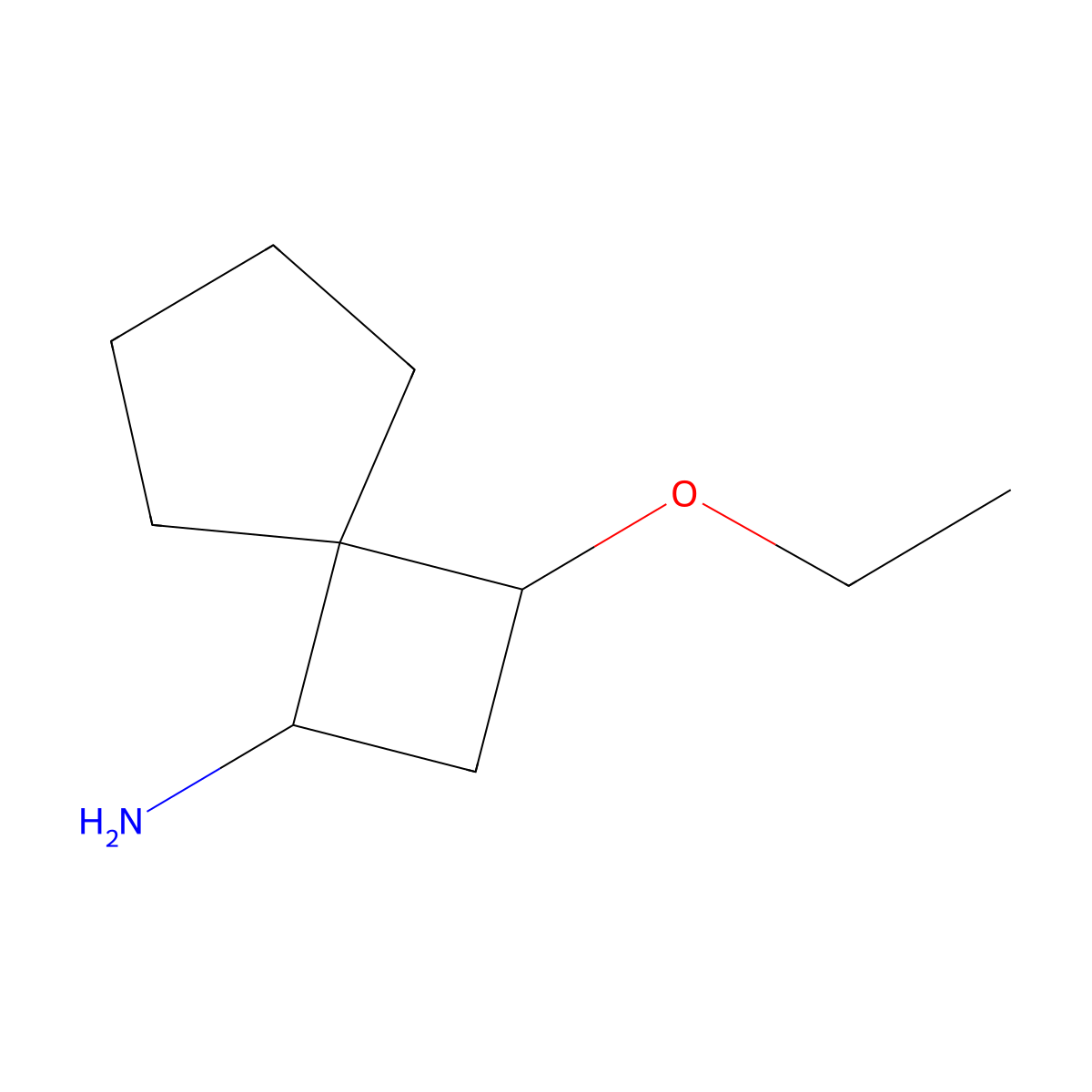 3-Ethoxyspiro(3.4)octan-1-amine molecular structure, CAS 1342130-96-4
