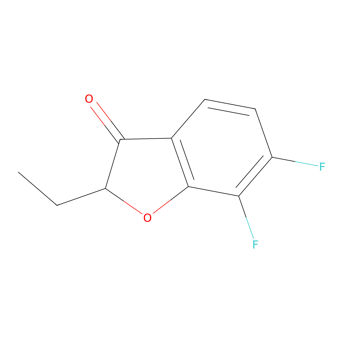 2-Ethyl-6,7-difluoro-2,3-dihydro-1-benzofuran-3-one molecular structure, CAS 1342131-00-3