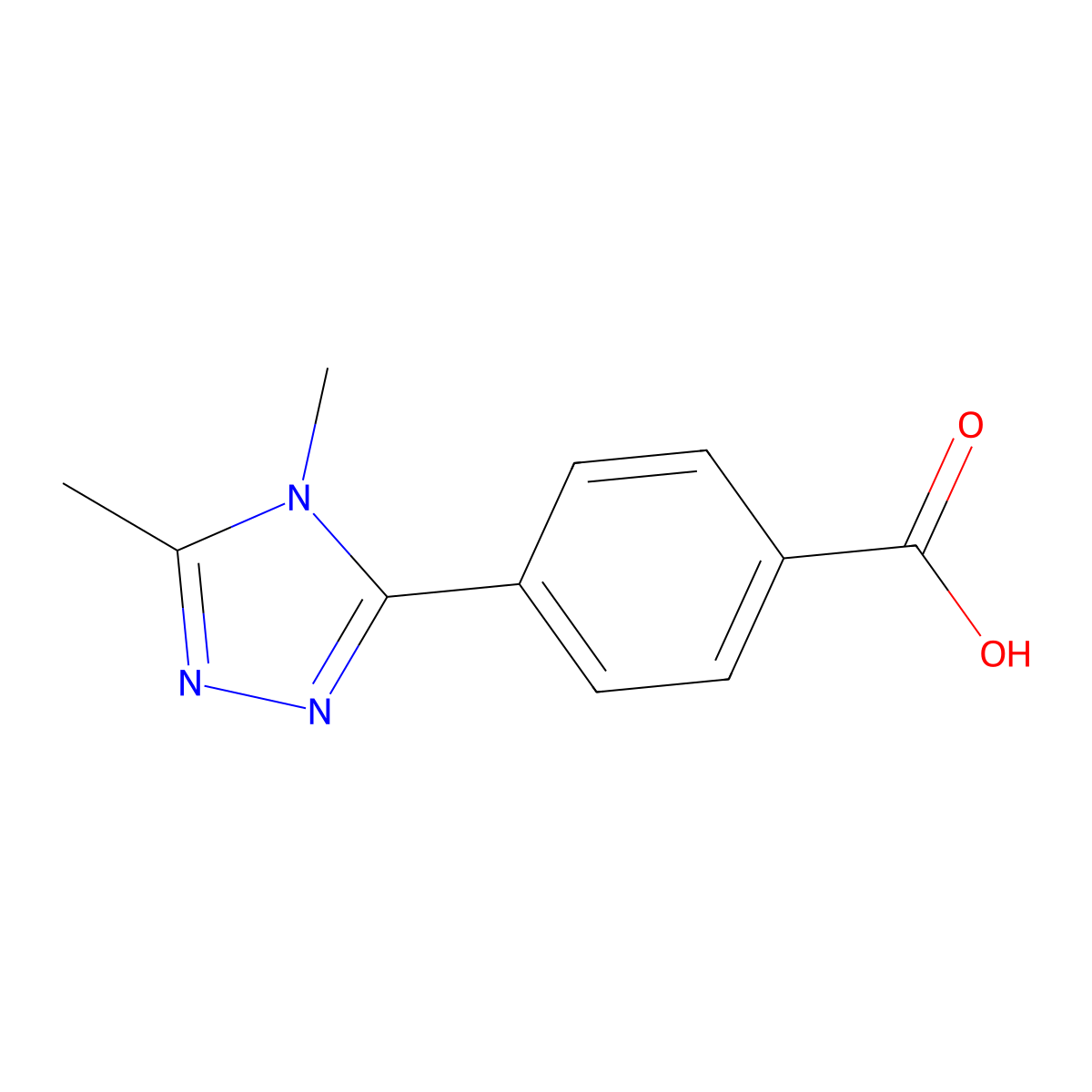 4-(dimethyl-4H-1,2,4-triazol-3-yl)benzoic acid molecular structure, CAS 1342135-56-1