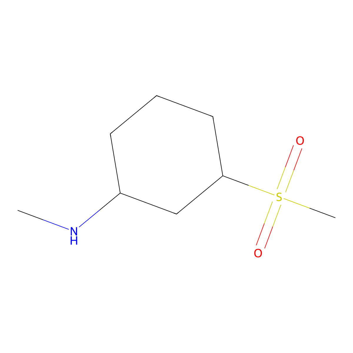 3-methanesulfonyl-N-methylcyclohexan-1-amine molecular structure, CAS 1342136-19-9