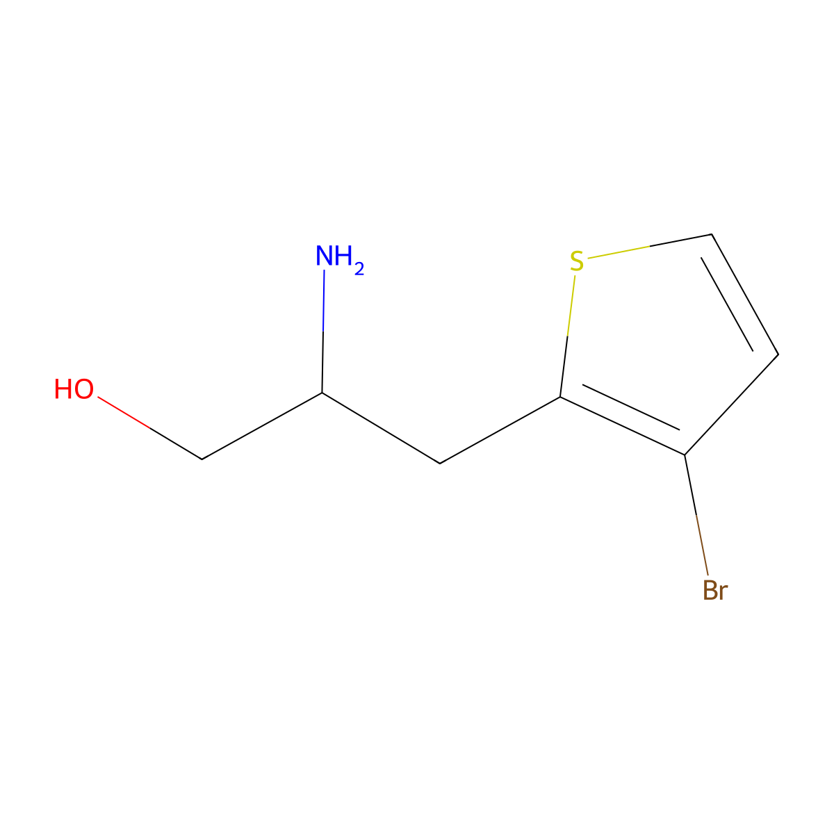 2-Amino-3-(3-bromothiophen-2-yl)propan-1-ol molecular structure, CAS 1342136-27-9