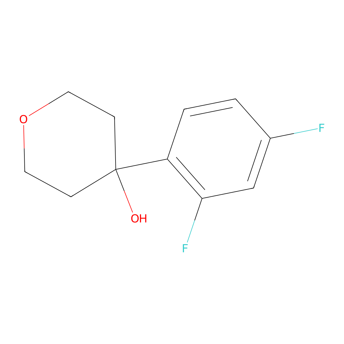 4-(2,4-difluorophenyl)tetrahydro-2H-pyran-4-ol molecular structure, CAS 1342136-37-1