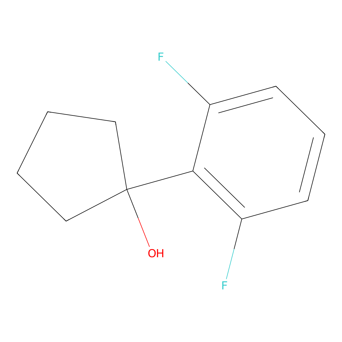 1-(2,6-Difluorophenyl)cyclopentanol molecular structure, CAS 1342136-47-3