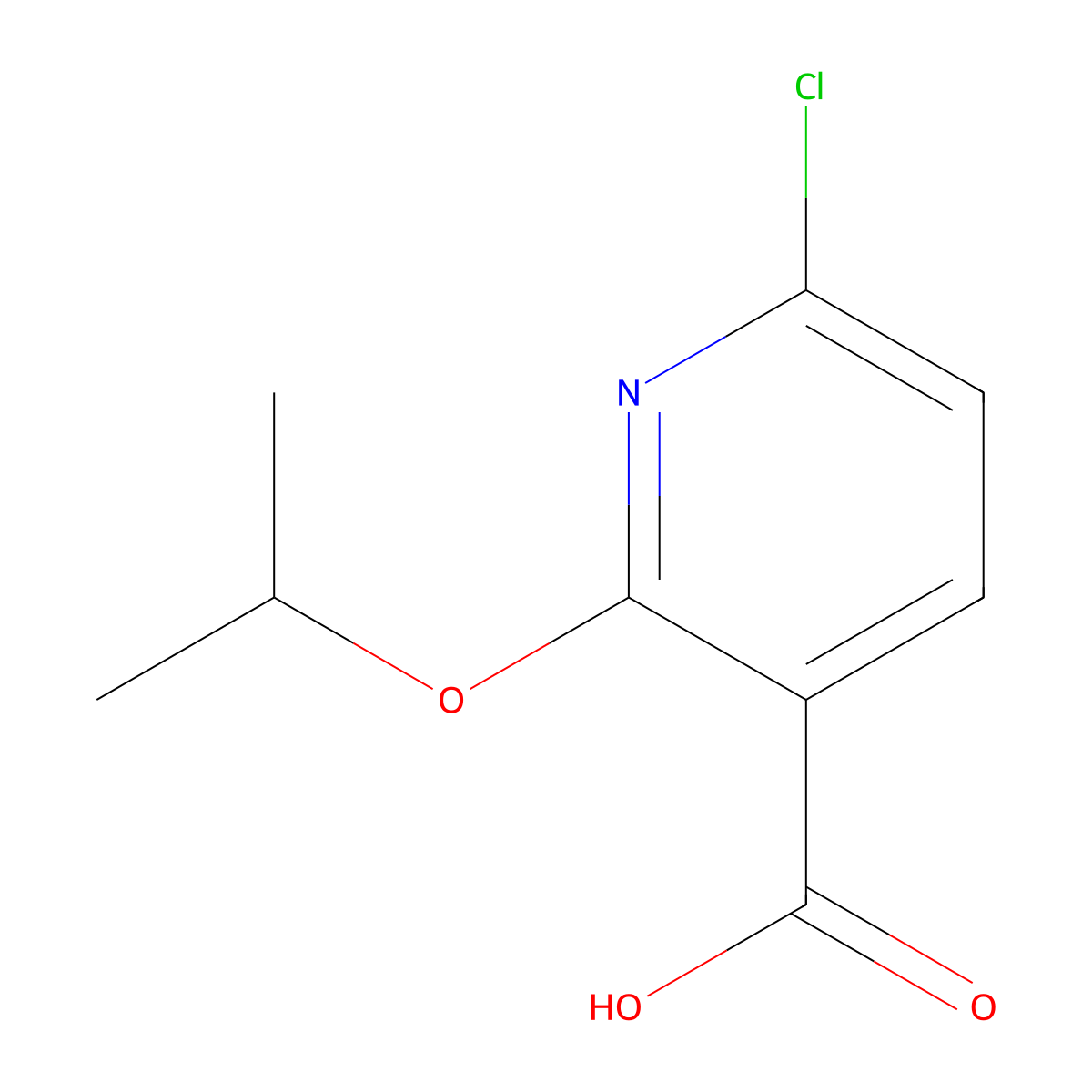 6-Chloro-2-isopropoxynicotinic acid molecular structure, CAS 1342137-85-2