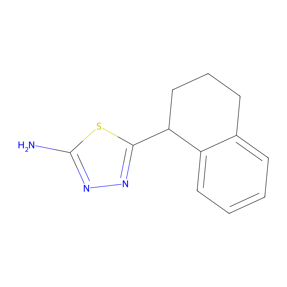5-(1,2,3,4-Tetrahydronaphthalen-1-yl)-1,3,4-thiadiazol-2-amine molecular structure, CAS 1342137-94-3