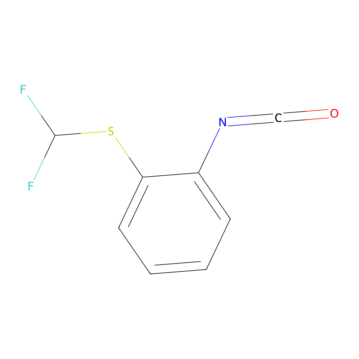 1-[(Difluoromethyl)sulfanyl]-2-isocyanatobenzene molecular structure, CAS 1342139-12-1