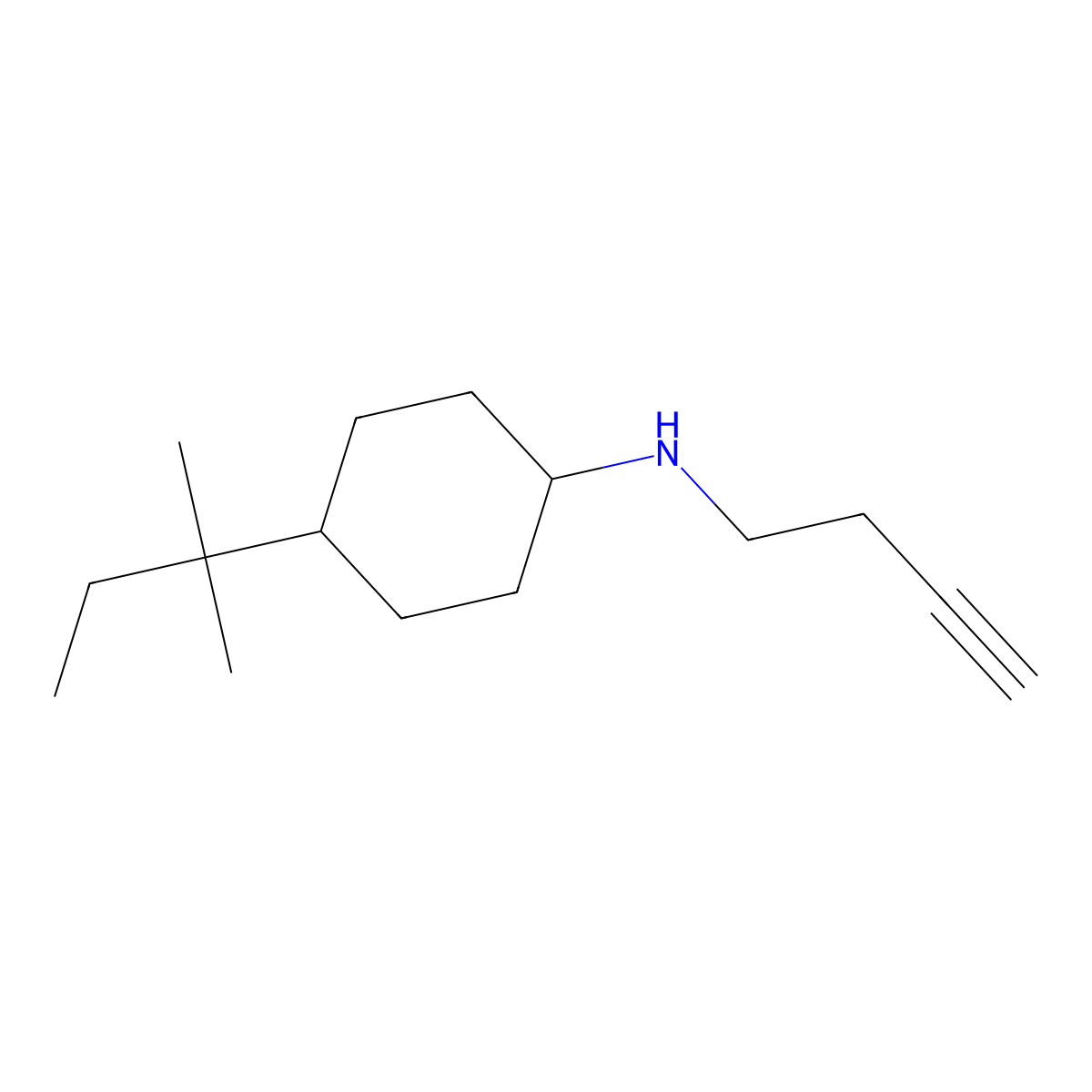 n-(But-3-yn-1-yl)-4-(tert-pentyl)cyclohexan-1-amine molecular structure, CAS 1342139-19-8
