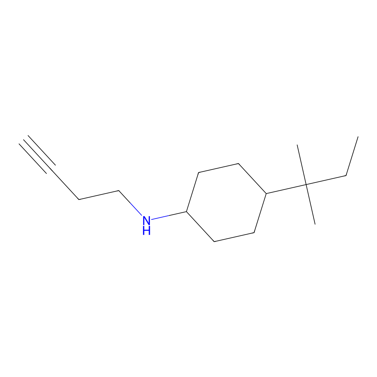 n-(But-3-yn-1-yl)-4-(tert-pentyl)cyclohexan-1-amine molecular structure, CAS 1342139-19-8