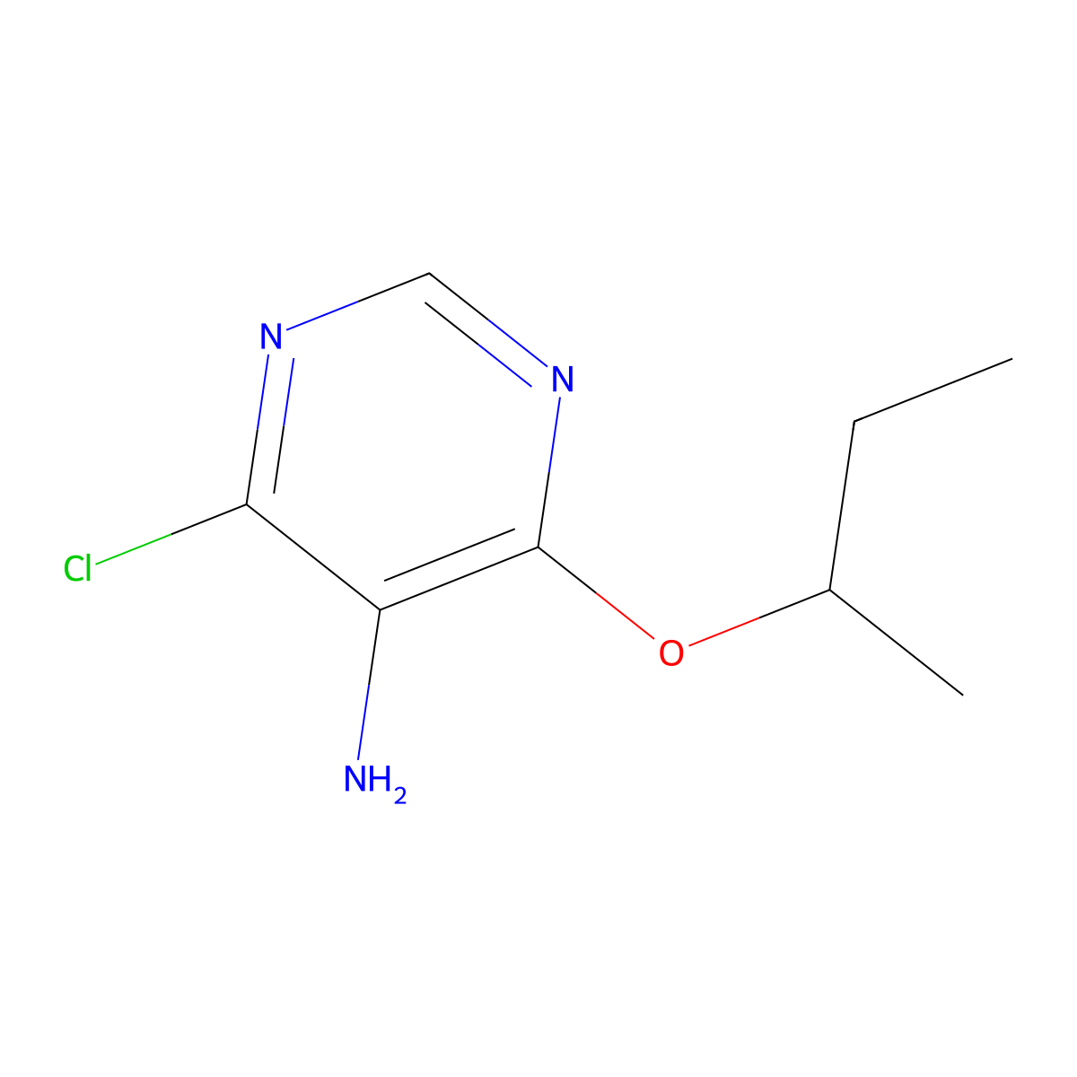 4-(Butan-2-yloxy)-6-chloropyrimidin-5-amine molecular structure, CAS 1342139-25-6