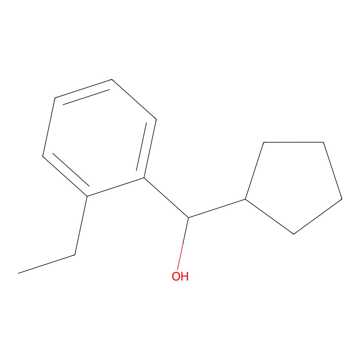 Benzenemethanol, alpha-cyclopentyl-2-ethyl- molecular structure, CAS 1342141-30-3
