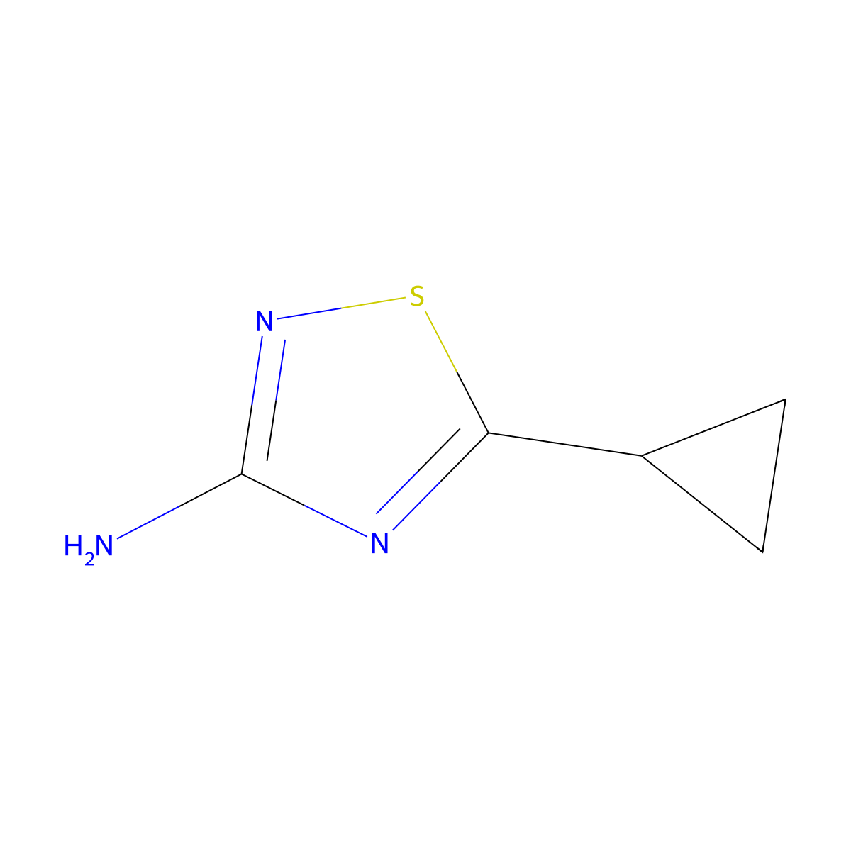 5-Cyclopropyl-1,2,4-thiadiazol-3-amine molecular structure, CAS 1342142-02-2