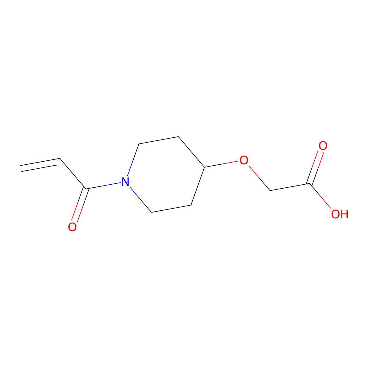 2-{[1-(Prop-2-enoyl)piperidin-4-yl]oxy}acetic acid molecular structure, CAS 1342142-18-0