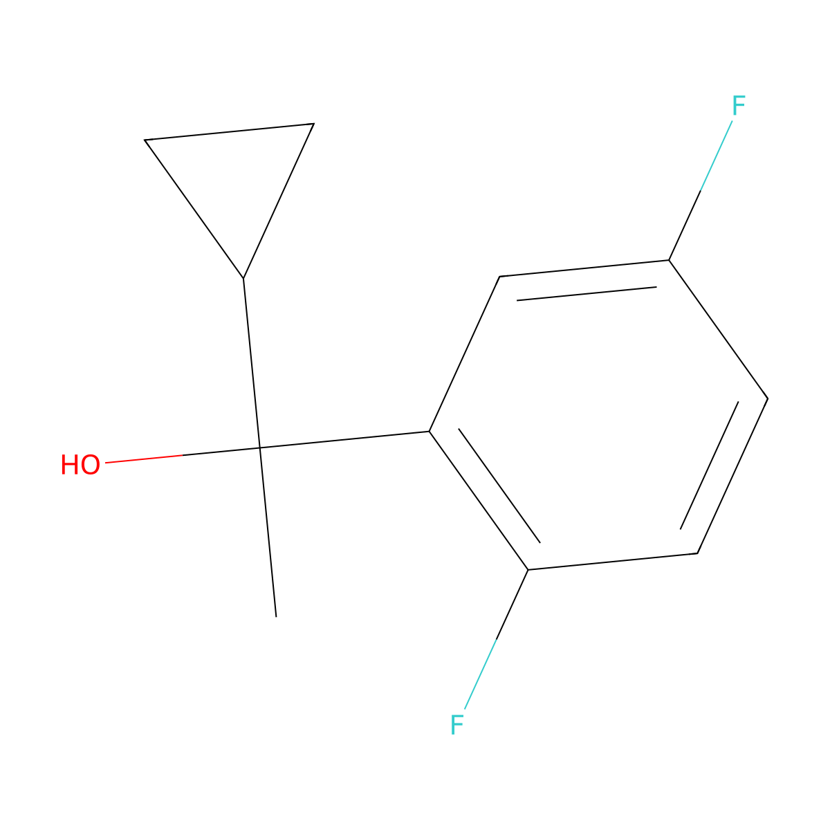 alpha-Cyclopropyl-2,5-difluoro-alpha-methylbenzenemethanol molecular structure, CAS 1342142-40-8