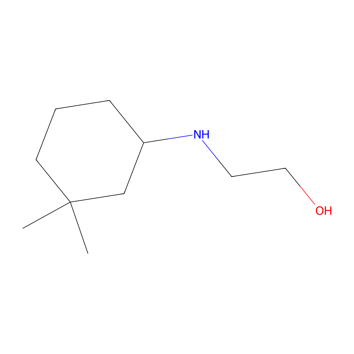 2-[(3,3-Dimethylcyclohexyl)amino]ethan-1-ol molecular structure, CAS 1342142-88-4