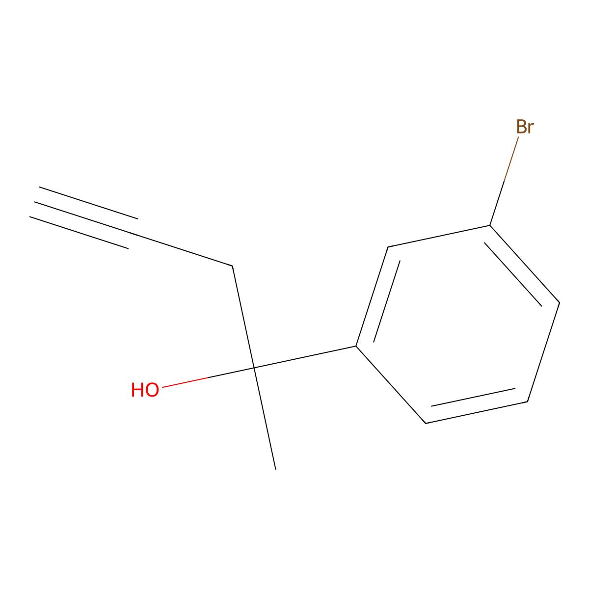 2-(3-Bromophenyl)-4-pentyn-2-ol molecular structure, CAS 1342144-24-4