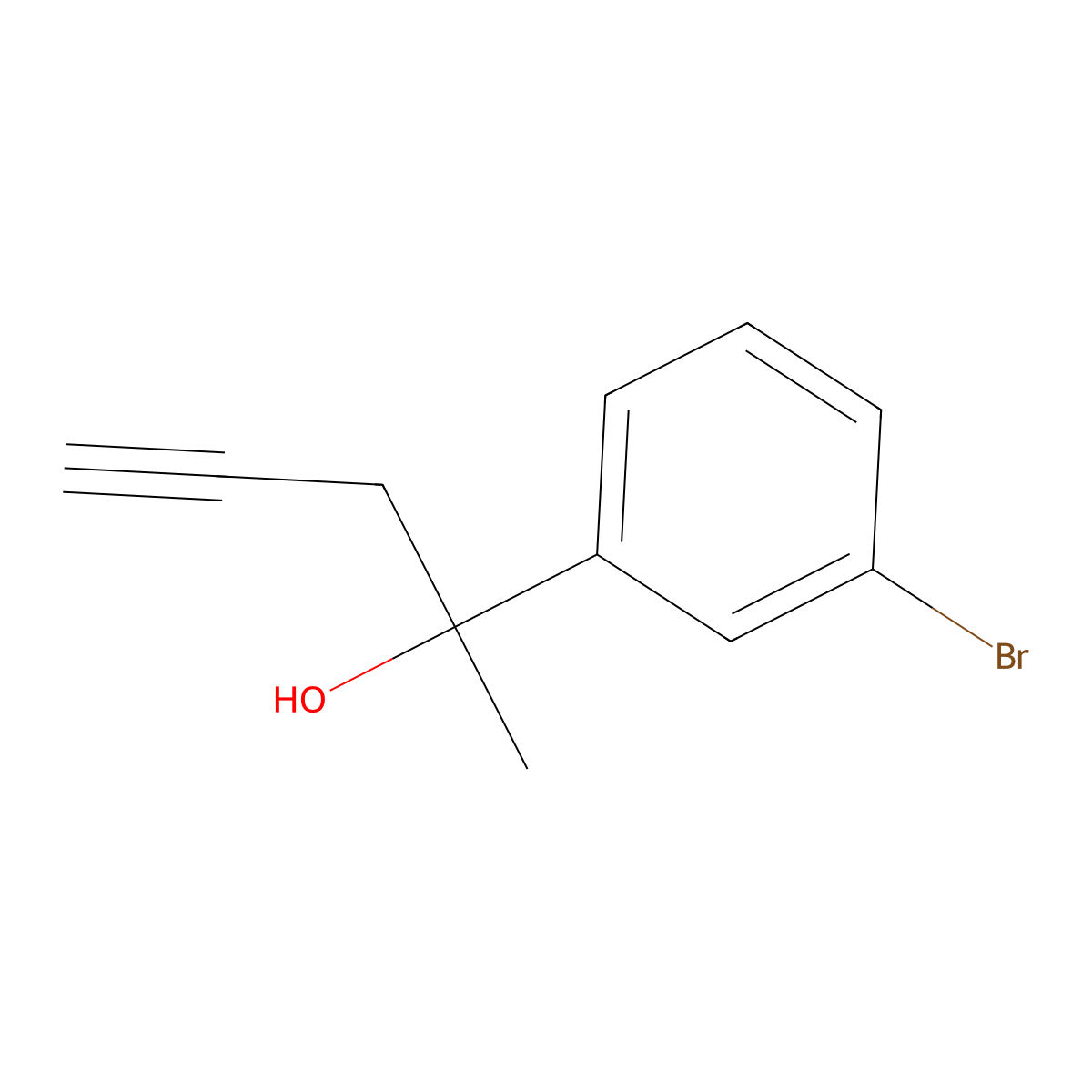 2-(3-Bromophenyl)-4-pentyn-2-ol molecular structure, CAS 1342144-24-4