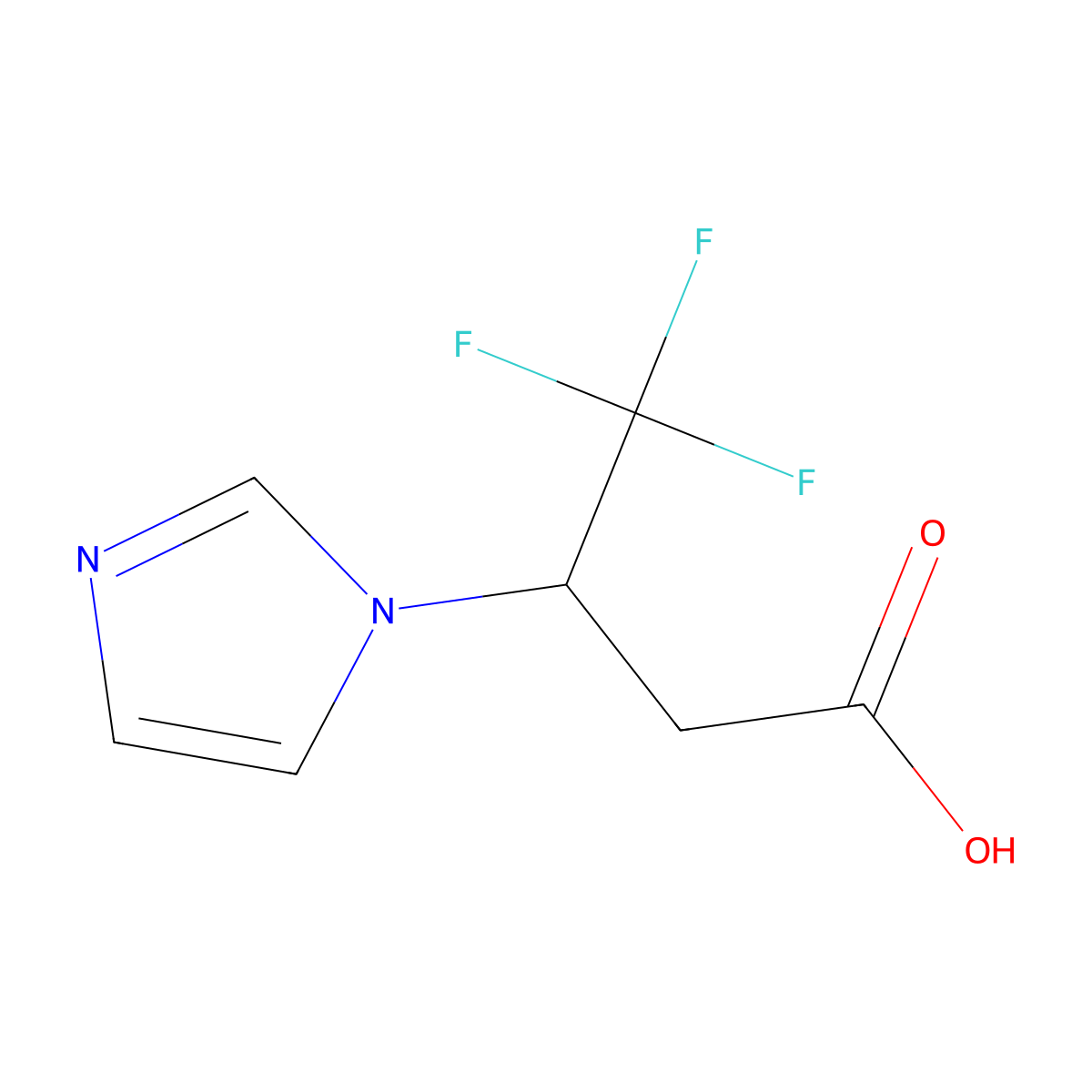 4,4,4-trifluoro-3-(1H-imidazol-1-yl)butanoic acid molecular structure, CAS 1342144-32-4