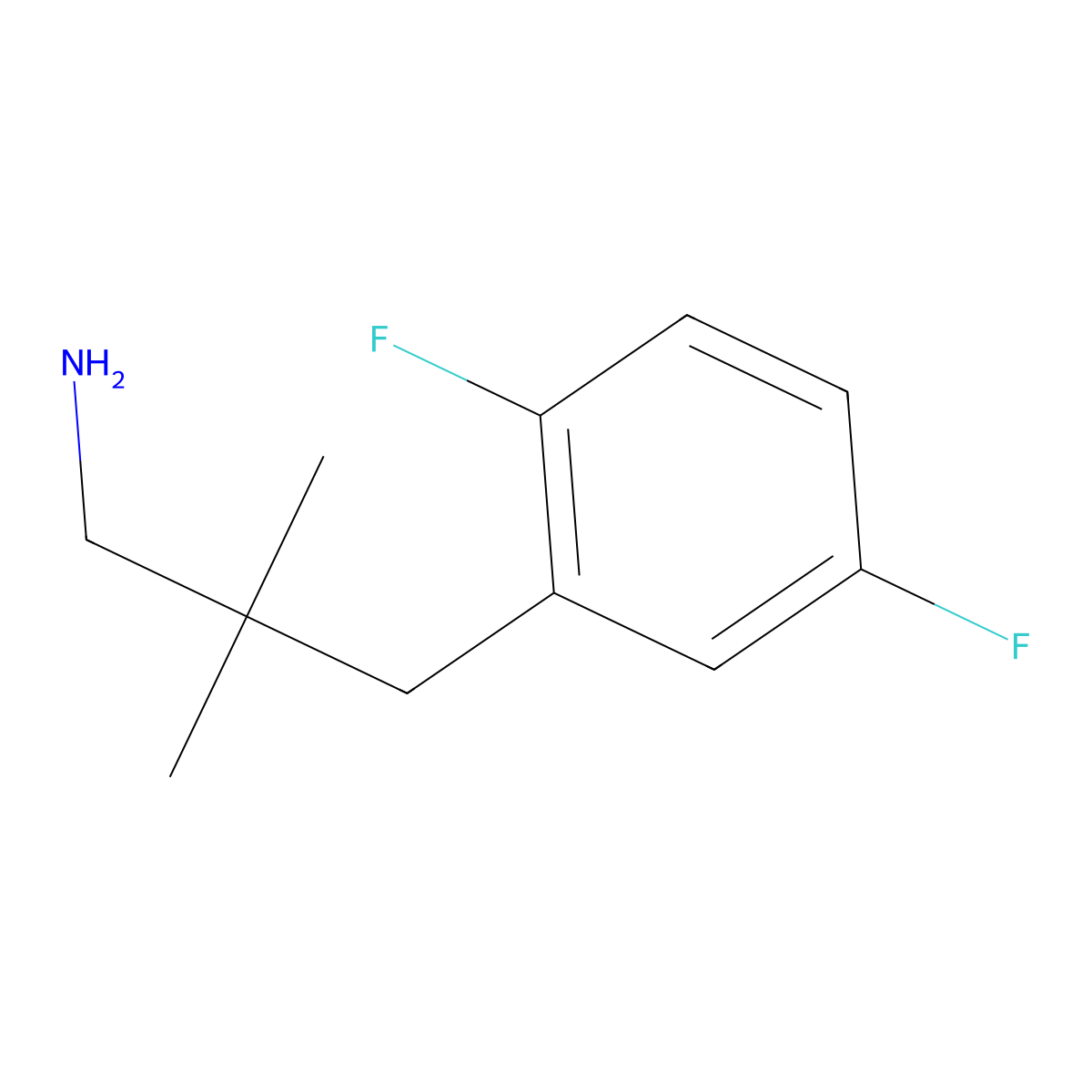 3-(2,5-Difluorophenyl)-2,2-dimethylpropan-1-amine molecular structure, CAS 1342145-69-0