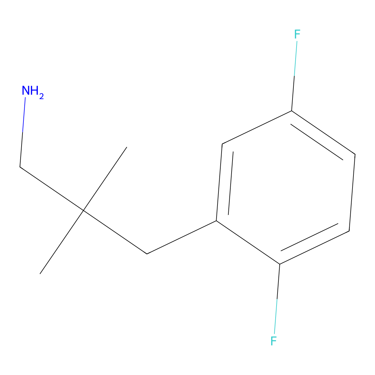 3-(2,5-Difluorophenyl)-2,2-dimethylpropan-1-amine molecular structure, CAS 1342145-69-0