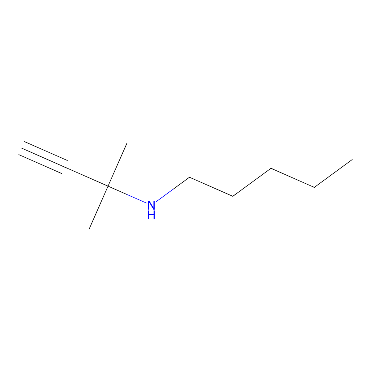 (2-Methylbut-3-yn-2-yl)(pentyl)amine molecular structure, CAS 1342147-65-2